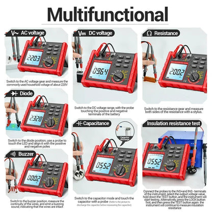 TeriLimax Professional 1000V Insulation Resistance Tester & Multimeter