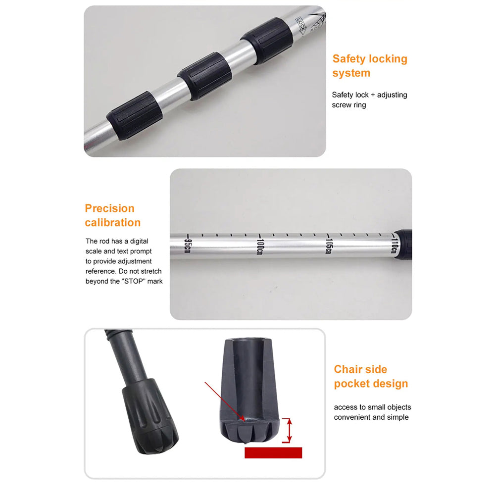 TrekPixin Trekking Poles for Hiking Adjustable T-Handle Aluminum Alloy