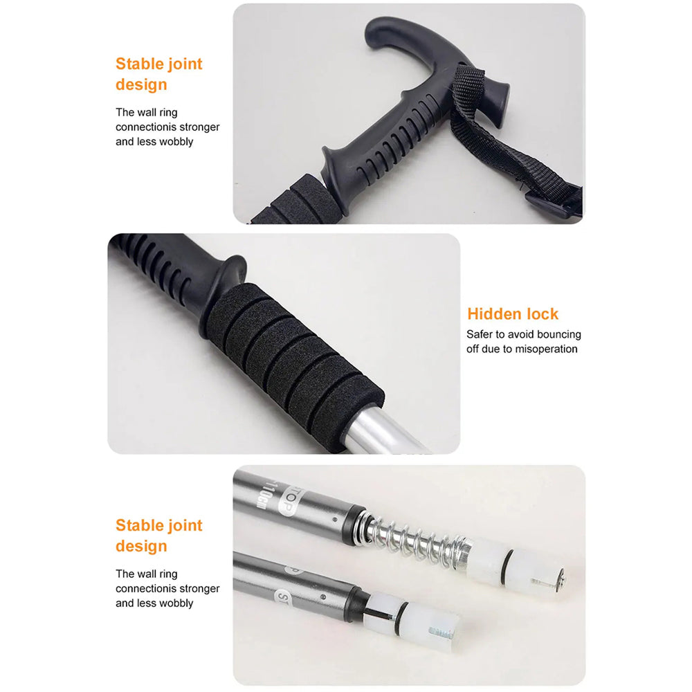 TrekPixin Trekking Poles for Hiking Adjustable T-Handle Aluminum Alloy