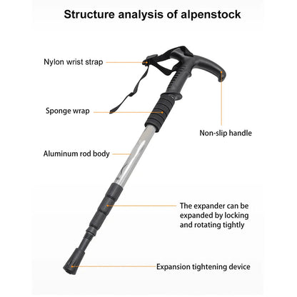 TrekPixin Trekking Poles for Hiking Adjustable T-Handle Aluminum Alloy