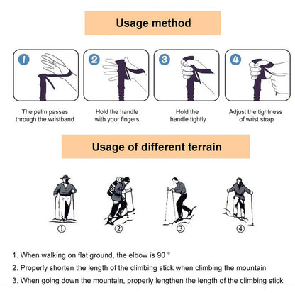TrekPixin Trekking Poles for Hiking Adjustable T-Handle Aluminum Alloy