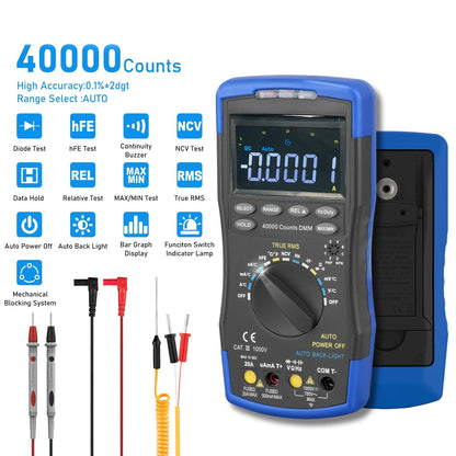 TrusMeaz 40,000 Count True RMS Digital Multimeter with Safety Shutters