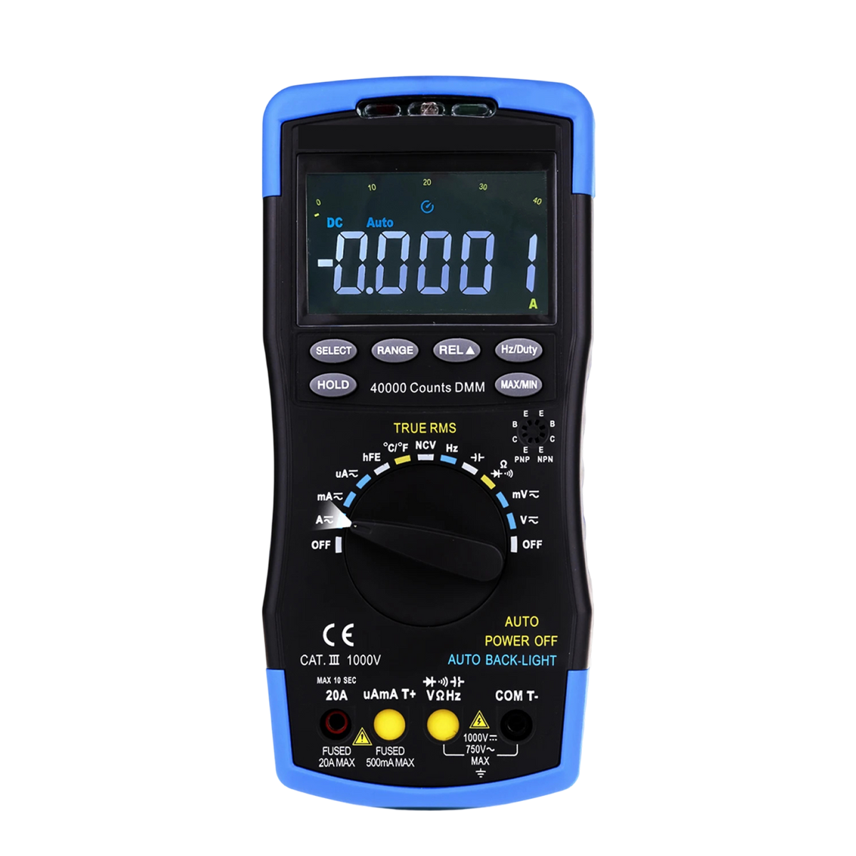 TrusMeaz 40,000 Count True RMS Digital Multimeter with Safety Shutters