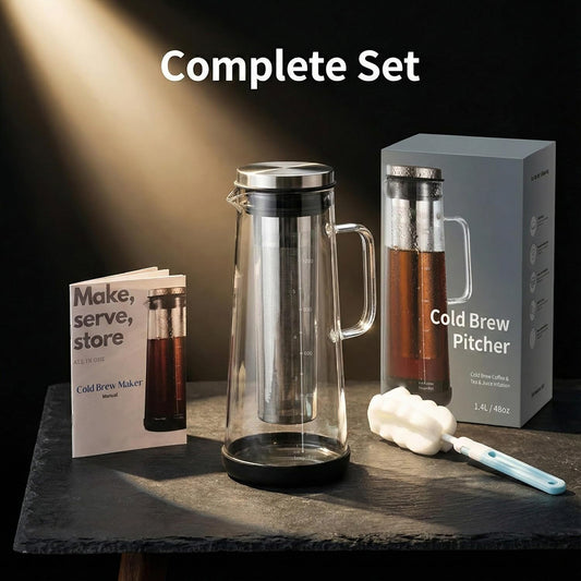 Twizzoly Airtight Cold Brew Coffee Maker - Borosilicate Glass