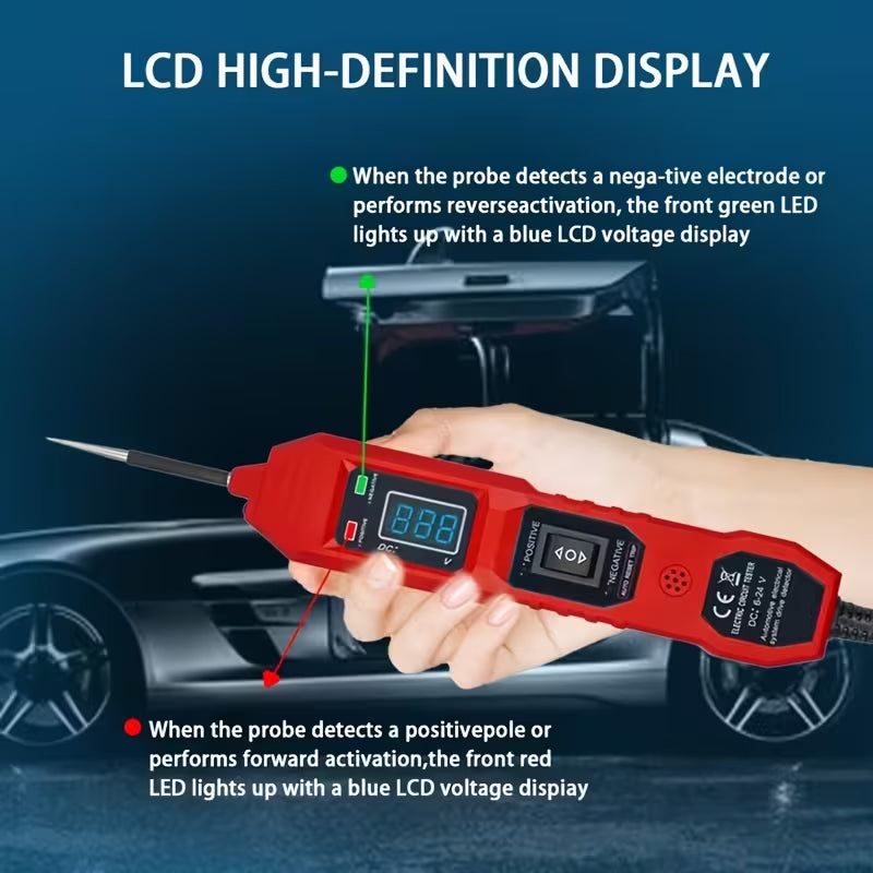 TyvixAxi 6V-24V Digital Automotive Continuity Tester with LED Floodlight