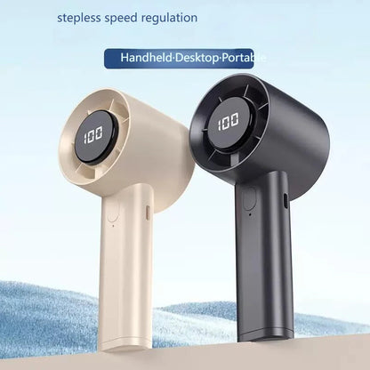 HadixLiv 100-Speed Portable Handheld Fan with Ice-Sensing Turbine