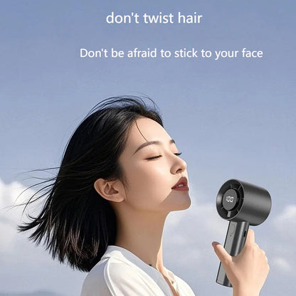 HadixLiv 100-Speed Portable Handheld Fan with Ice-Sensing Turbine