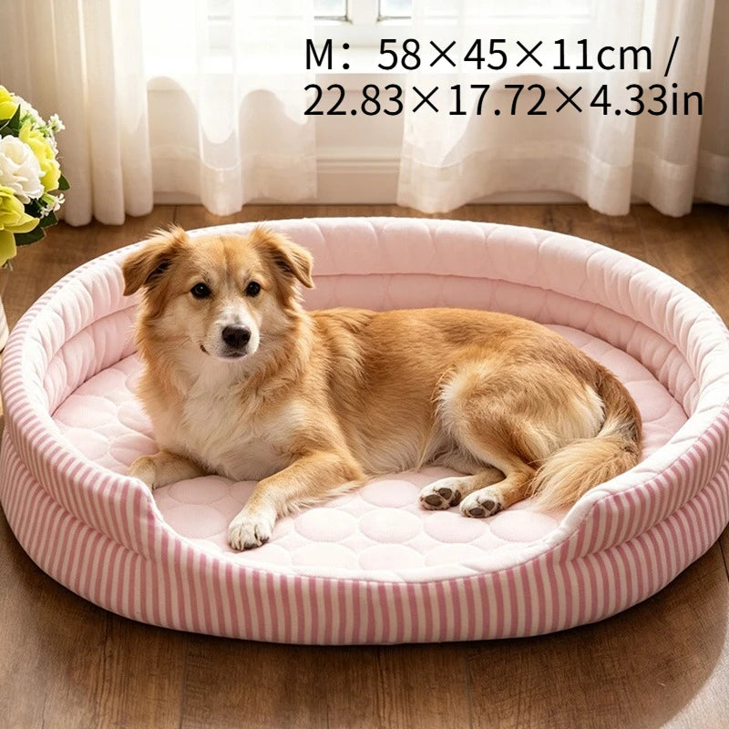 WelRigno Cooling Dog Bed - Ice Fiber Reversible Inner Pad Breathable Airflow No Gel